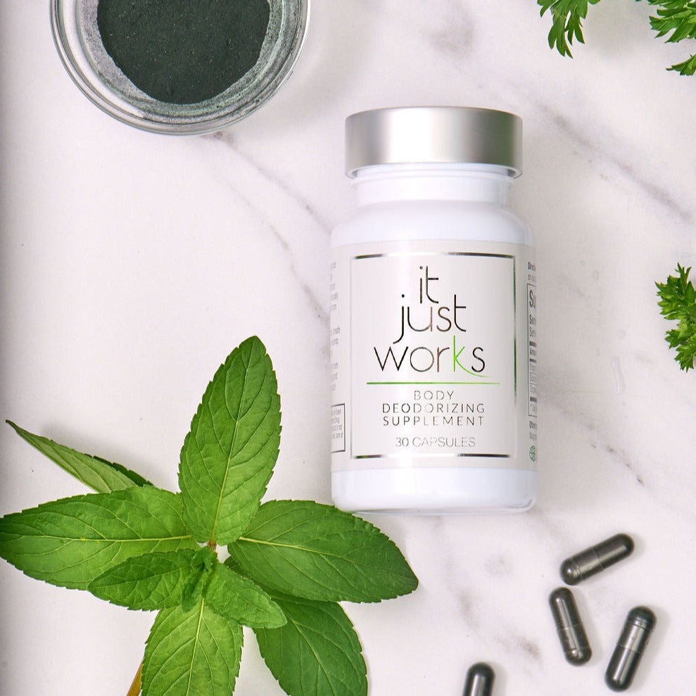 It Just Works All Natural Full Body Deodorizing Supplement for Underarms  and Private Parts | Vegan & Organic Deodorant That Works from The Inside  Out
